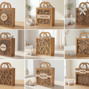 Laser Cut Gift Bag SVG Bundle,
